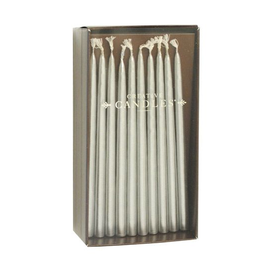 Silver Hanukkah Candles