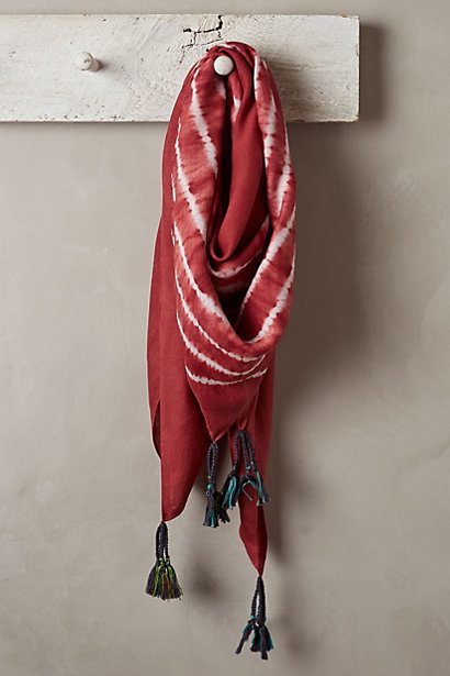 Anthropologie Silk Shibori Scarf