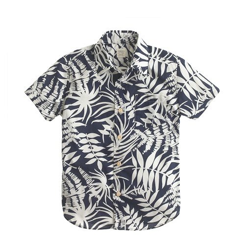 J.Crew Boys' Secret Wash Short-sleeve Shirt in Fern 