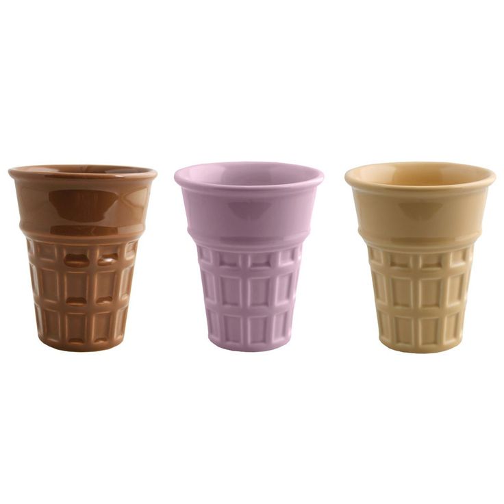 Fishs Eddy Neapolitan Ice Cream Cone - Set of 3