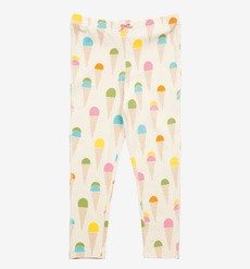 Pink Chicken Capri Legging - Antique White Ice Cream