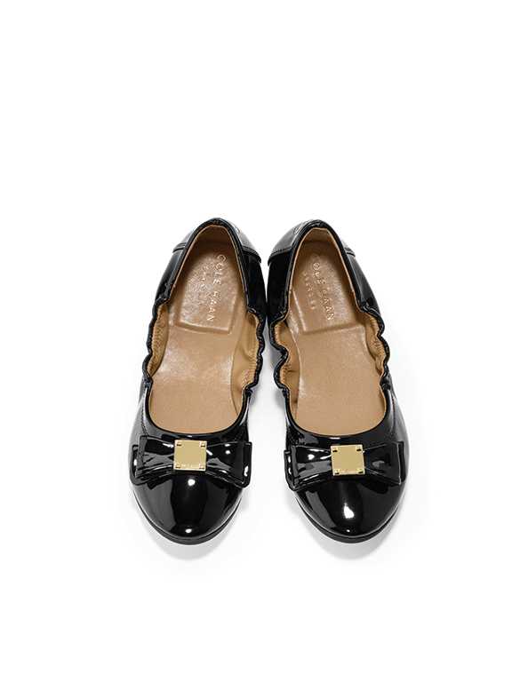 Tali Bow Ballet in Black Patent Flats by Cole Haan