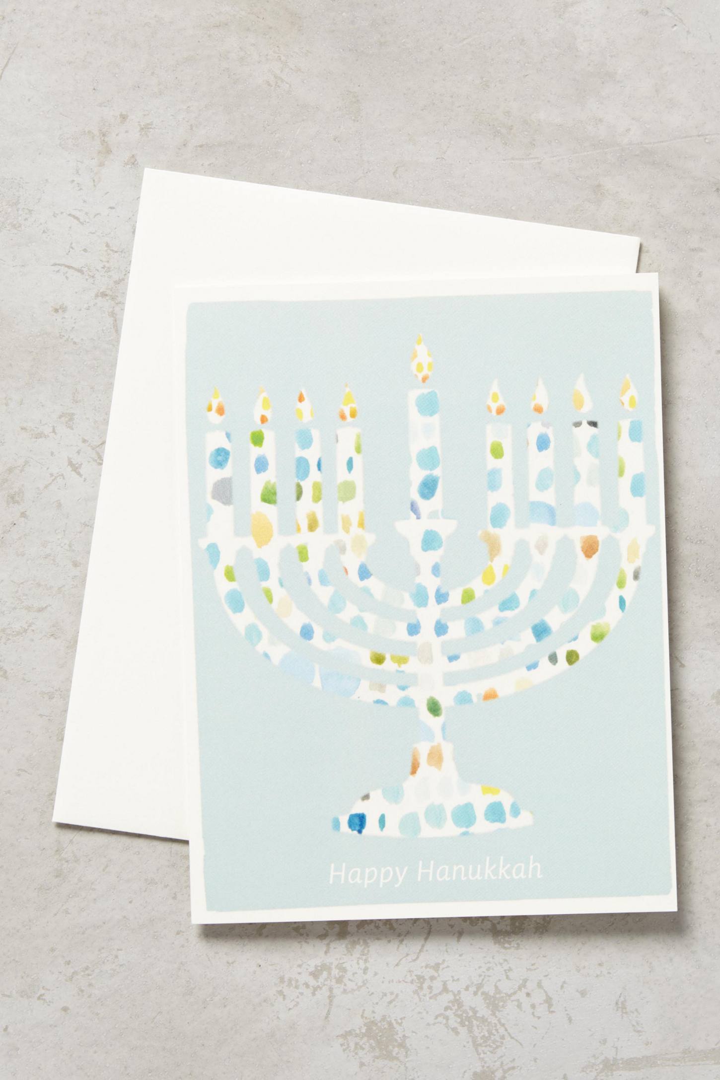 Dear Hancock Polka-Dotted Menorah Card from Anthropologie