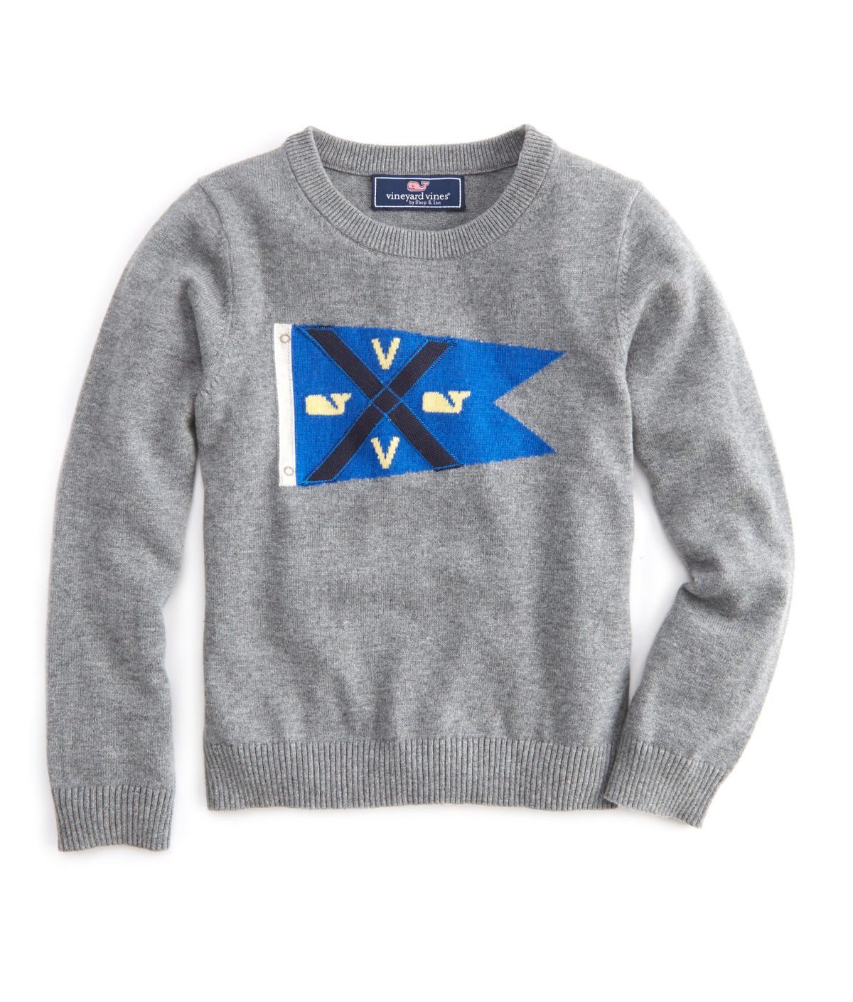 Vineyard Vines Boys Flag Intarsia Crew Neck 