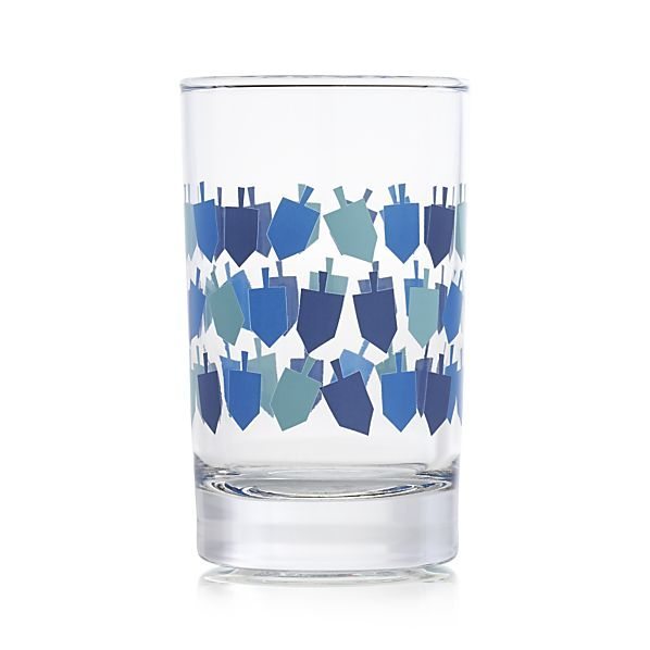 Crate & Barrel Dreidel Glass Tumbler