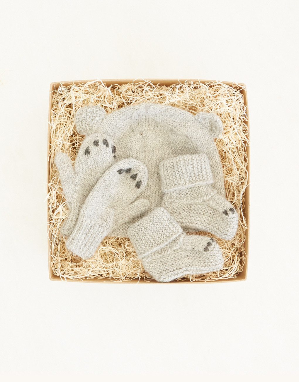 The Little Market Baby Bear Knits Gift Box - Gray