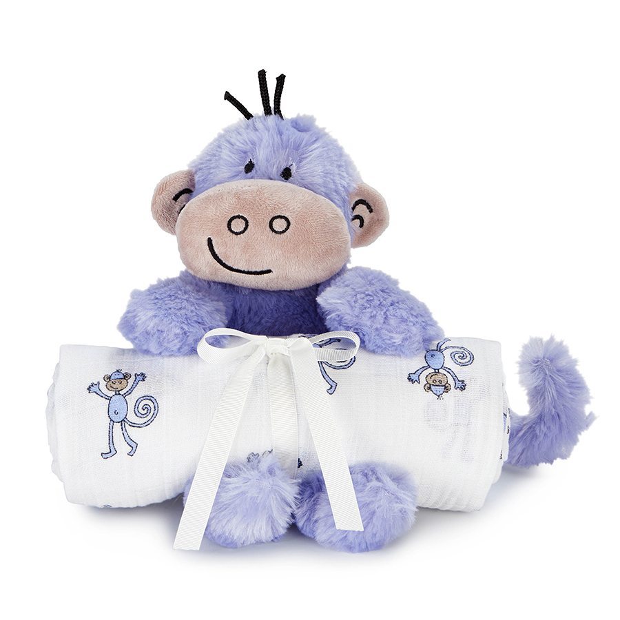 aden + anais jungle jam - monkey swaddle + cuddly companion