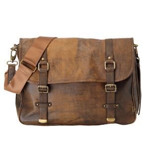 OiOi Men's Jungle Leather Satchel Diaper Bag