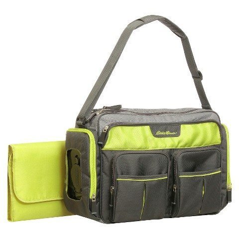 Eddie Bauer Easy Access Duffle Diaper Bag - Black & Lime