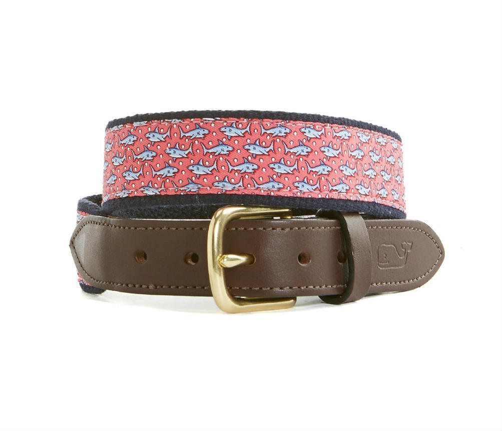 Vineyard Vines Boys Sharks Canvas Club Belt