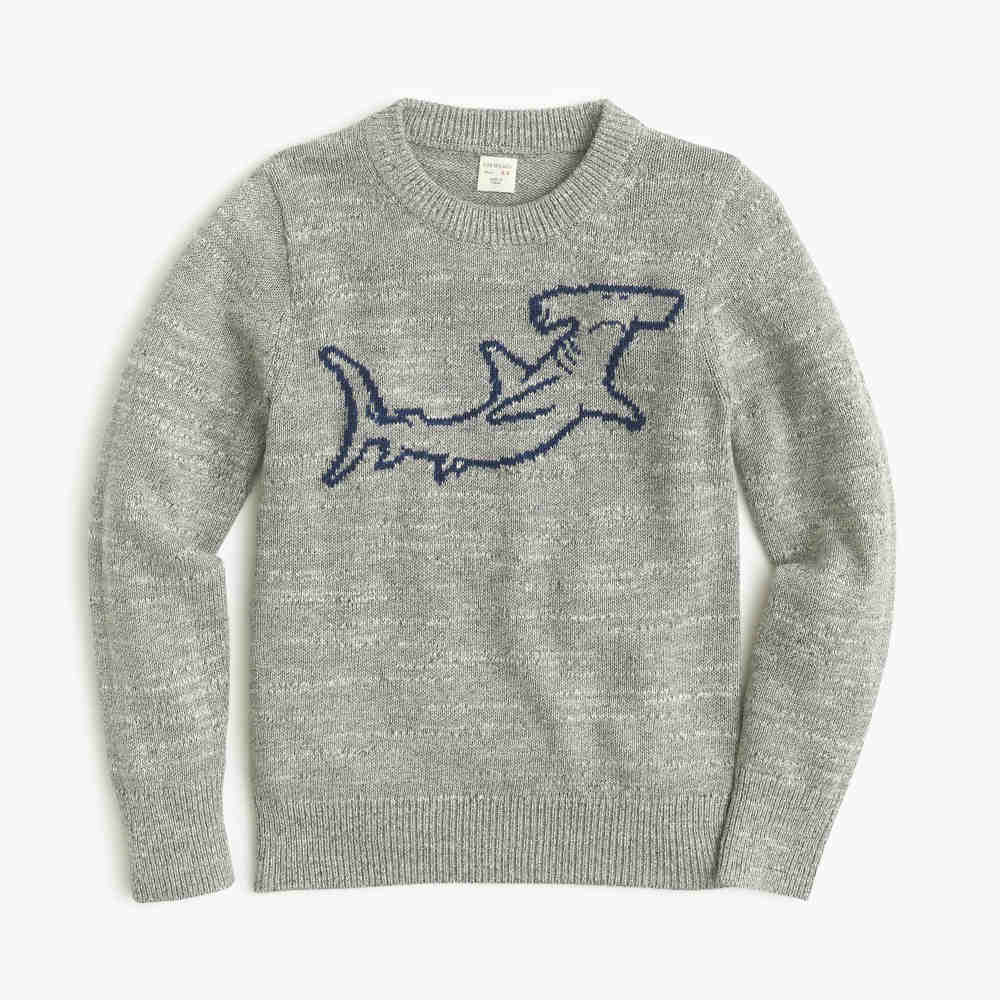 J.Crew Boys’ Cotton Sweater With Hammerhead Shark