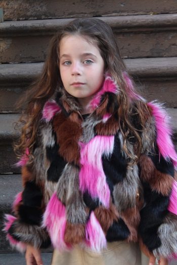 Imoga Greta Faux Fur Jacket in Flamingo