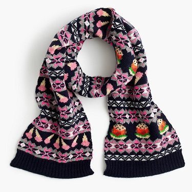 J.Crew Girls' Fair Isle Scarf in Navy