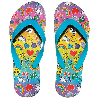 3C4G Emoji Patch Flip Flops 