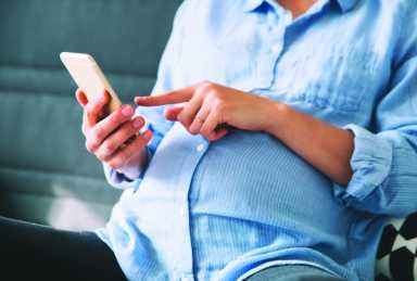 Pregnancy, Technology, preparation and expectation concept.