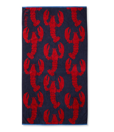 L.L.Bean Seaside Beach Towel, Lobsters