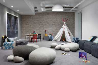 children's playroom in luxury building