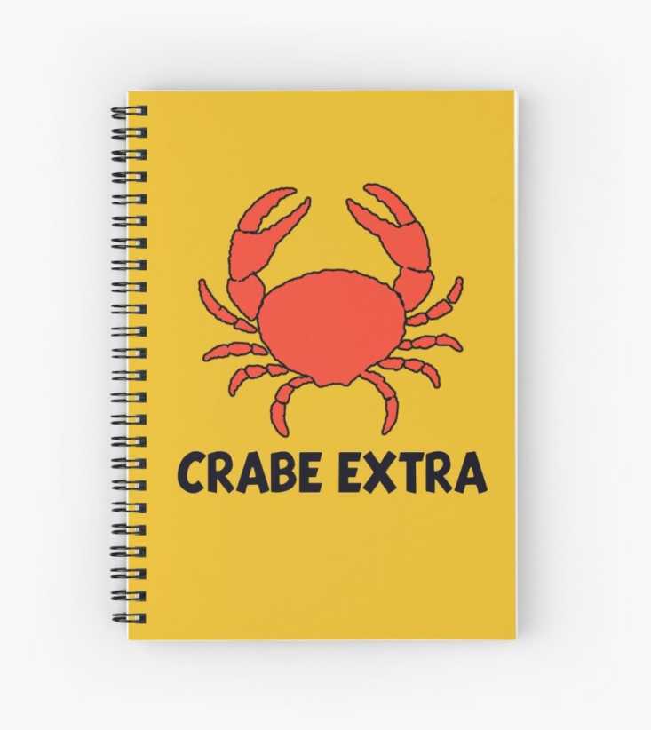 Redbubble Crabe Extra Notebook