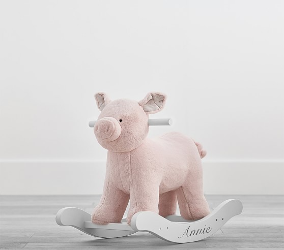 Pottery Barn Kids Pink Piglet Plush Nursery Rocker
