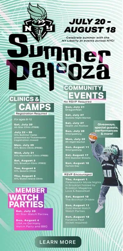 Celebrate First-Ever Summerpalooza with the New York Liberty